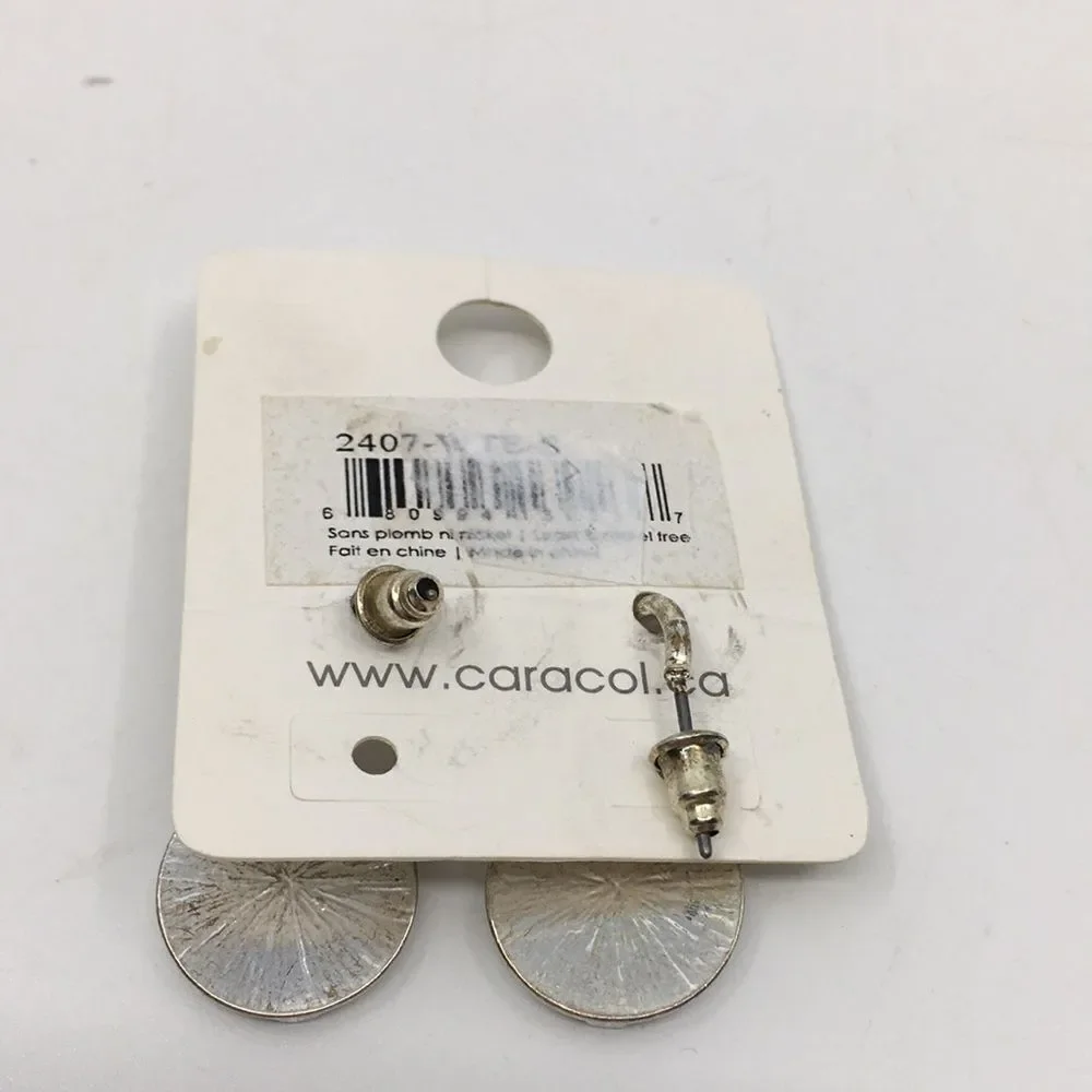 Caracol Silver Tone and White Shell Hoop Earrings